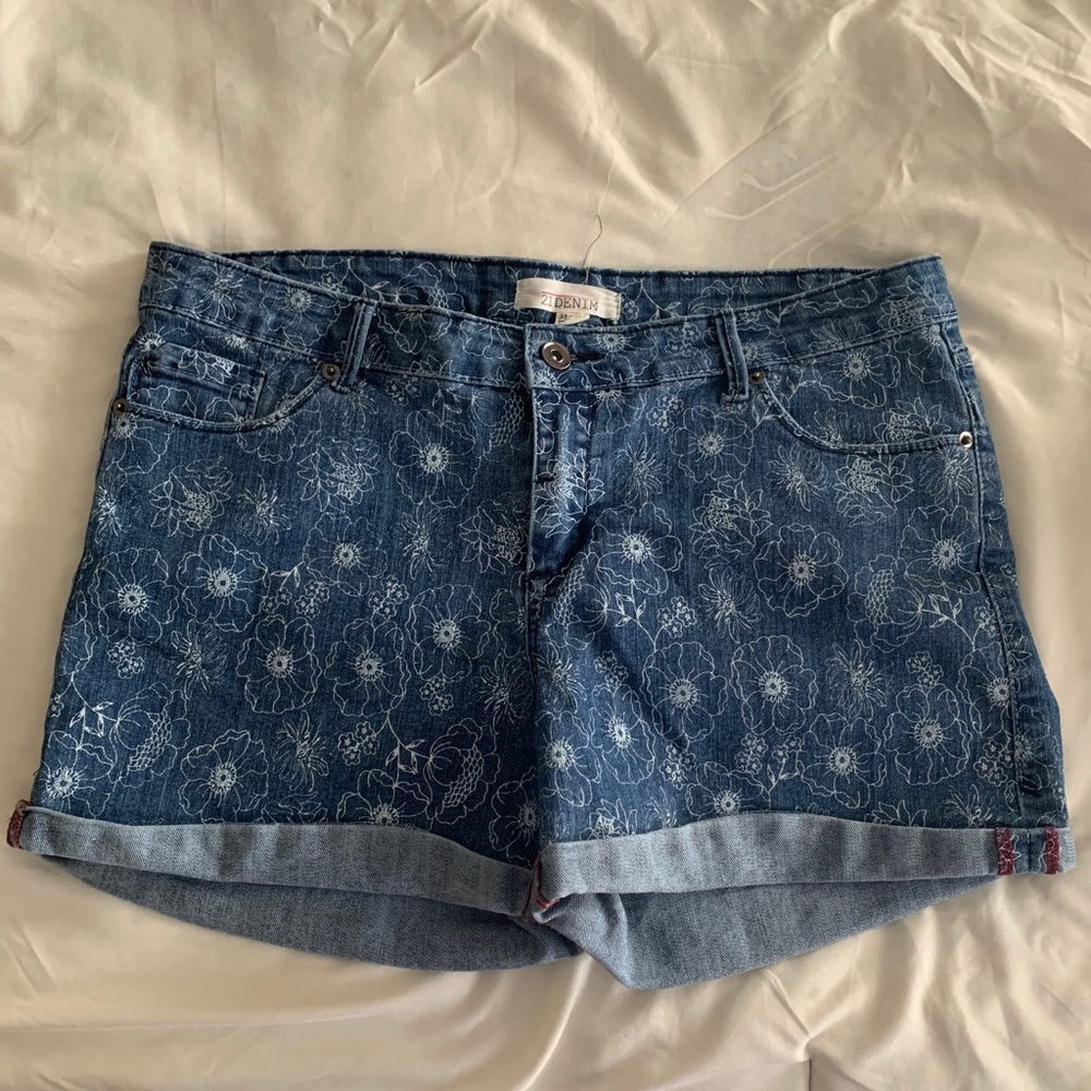 Floral denim shorts | Forever 21